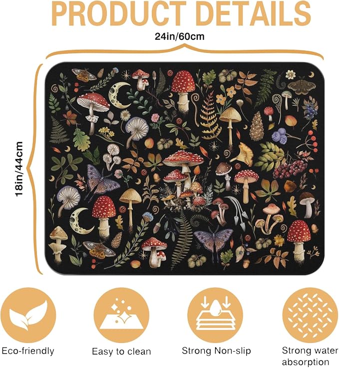 Dish Drying Mat Kitchen Countertop, Super Absorbent Coffee Bar Mat - Image 5