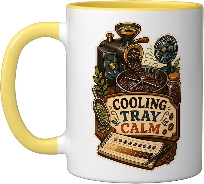 Cooling Tray Calm Coffee Roasting Ceramic Mug by Unknown