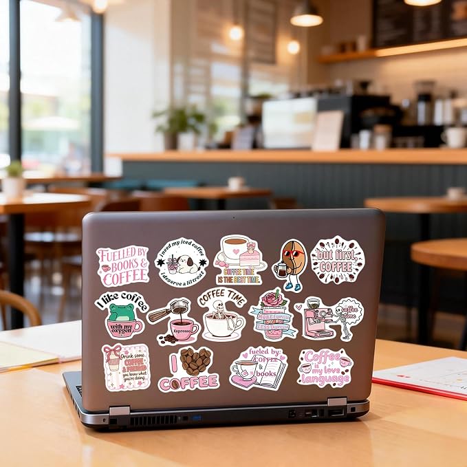 100PCS Coffee Stickers – Cute Coffee Vinyl Stickers - Image 7
