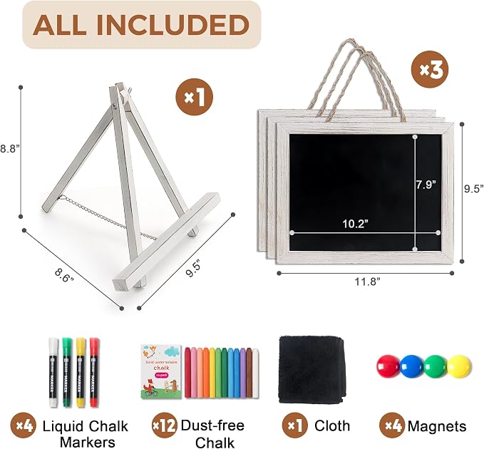SELEAD 3-Pack Solid Wood Frame Chalkboard - Image 2