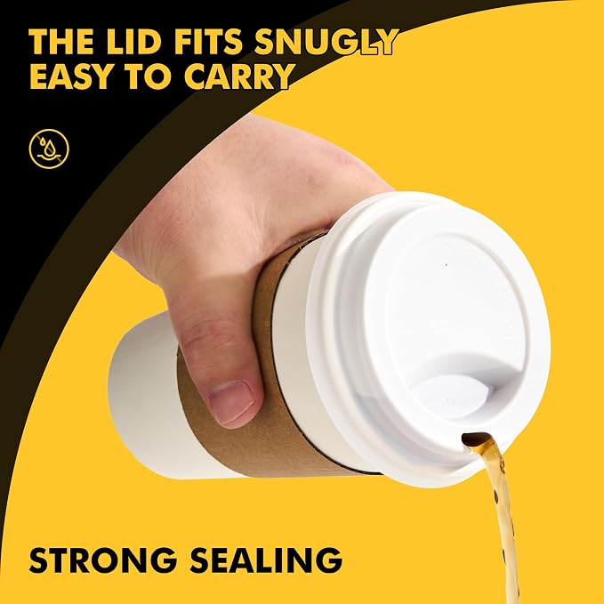 RACETOP 16 oz Paper Coffee Cups, 100 Pack Disposable Coffee Cups - Image 7