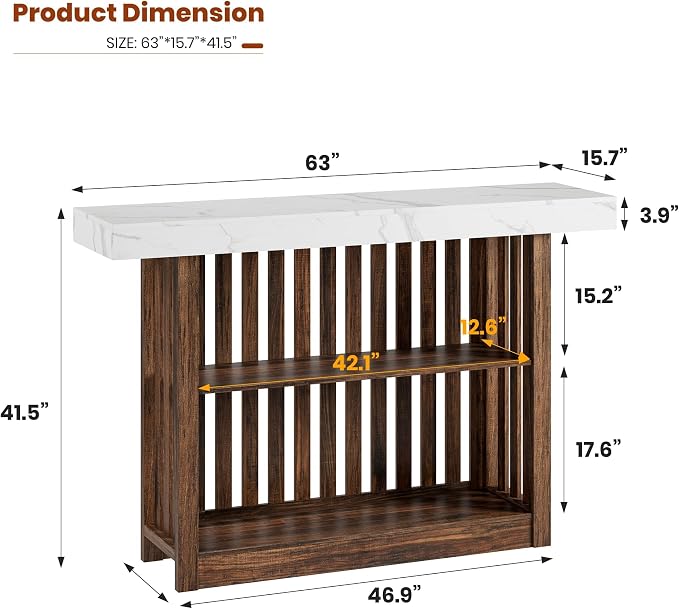 GarveeHome 63" Long Bar Table - Image 2
