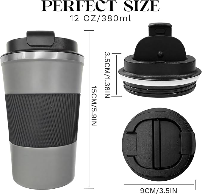YINBAOGE Insulated Travel Coffee Mug, Spill & Leak Proof, Portable To Go - Image 3