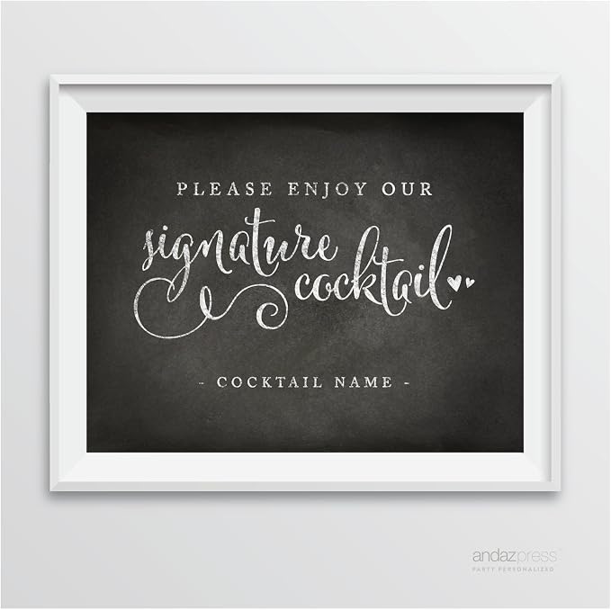 Andaz Press Wedding Party Signs, Vintage Chalkboard Print, 8.5-inch x 11-inch by AndazPress