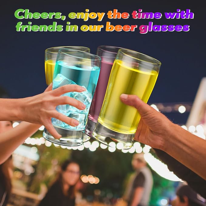 Bokon 12 Pcs Beer Glasses, Small Juice Glasses Cups Iced Tea Glasses Heavy Base - Image 5