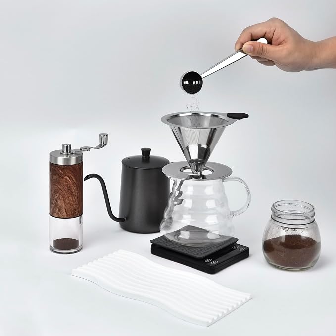 NKOVE Pour Over Coffee Dripper Stainless Steel Reusable Filter Paperless Cone - Image 2