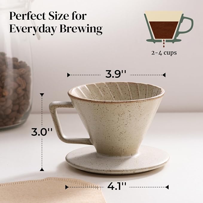 DOWAN Pour Over Coffee Maker, Non-Electric Pour Over Coffee Dripper, Manual - Image 2