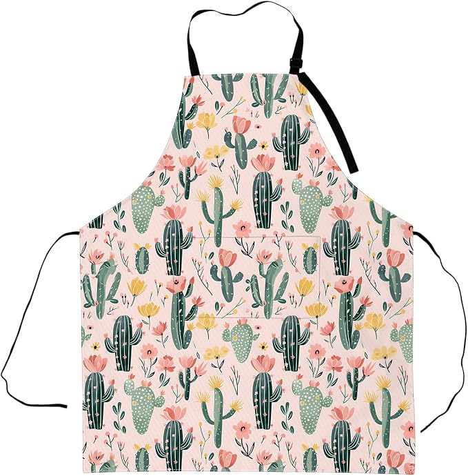 Desert Bloom Apron, Adjustable Waterproof Oxford Fabric Kitchen Apron by Zeleda