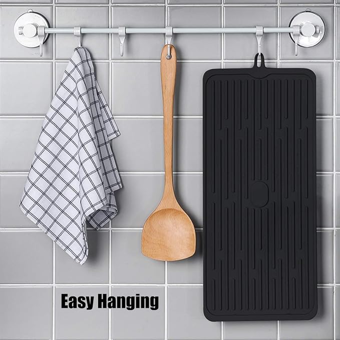 Silicone Dish Drying Mat 18”x8”, Heat Resistant Trivets - Image 6