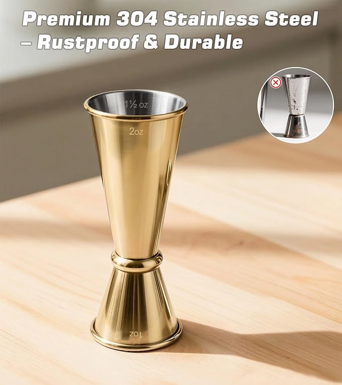 Stainless Steel Cocktail Jiggers – Japanese Style Double Measuring Cups - Image 4