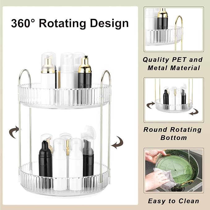 360 Rotating Makeup Organizer and Storage - Image 5