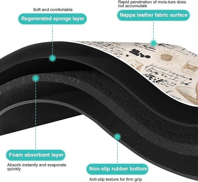 Coffee Bar Mat Accessories for Countertop Absorbent Hide Stain Rubber Backed - Image 6