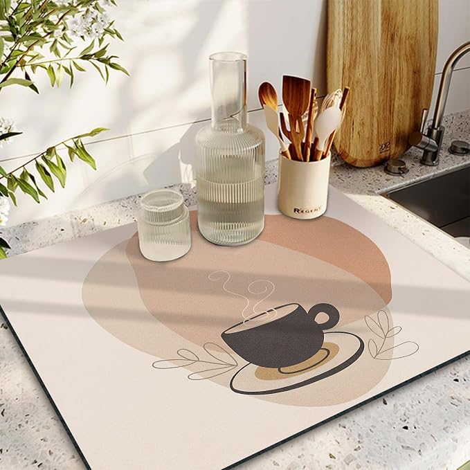 Coffee Bar Mat Rubber Dish Drying Mat - Image 2
