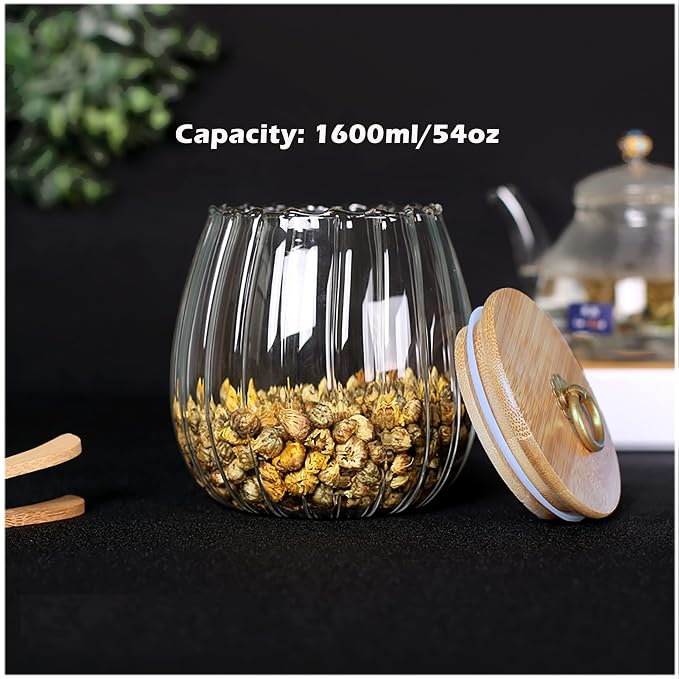 FANTESTICRYAN Glass Coffee Nuts Canister Airtight Storage Jar Petal Decorative - Image 7