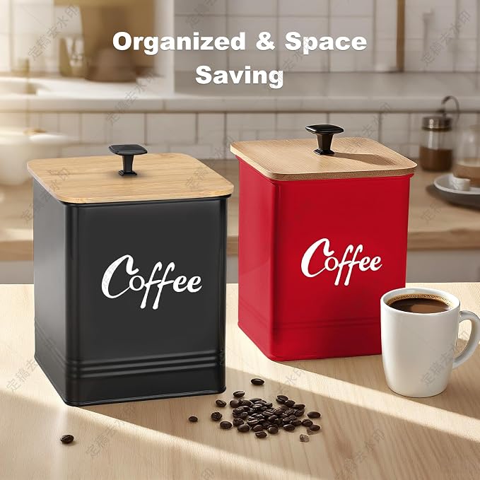 Coffee Canister, Airtight 40 oz Large Iron Black Storage Container - Image 5