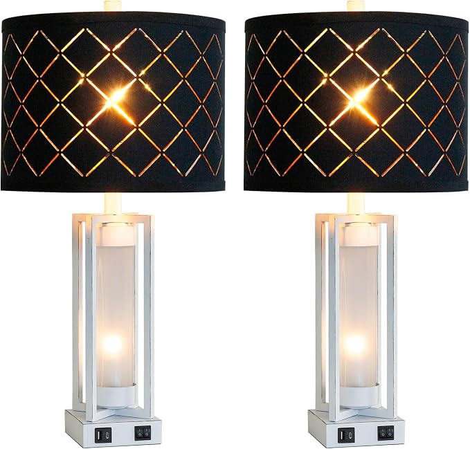 25" Set of 2 Farmhouse Table Lamps - Image 8
