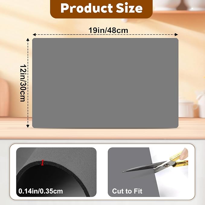 Coffee Mat Hide Stain Rubber Backed Absorbent Cuttable Dish Drying Mat - Image 2