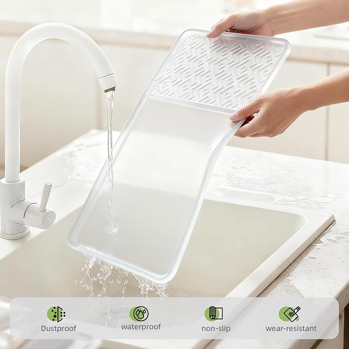 Silicone Coffee Mat with Raised Edges 19" x 12" – Waterproof Countertop Mat - Image 8