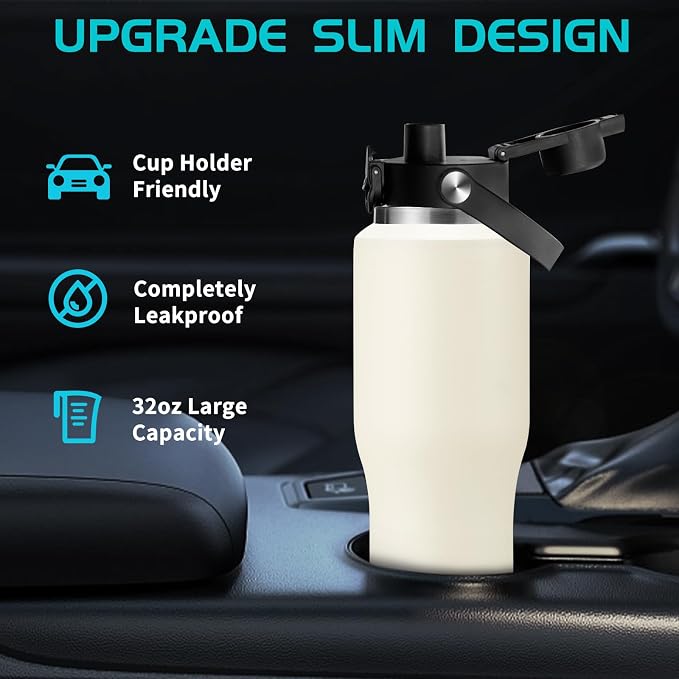 32/40 OZ Water Bottle with Carrying Case, Stainless Steel Insulated Bottle with - Image 2