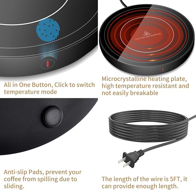 Coffee Mug Warmer for Desk 4H Auto Shut Off, Smart Coffee Cup Warmer - Image 3