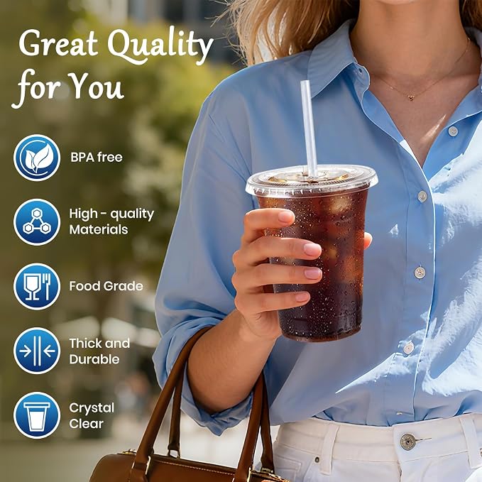 100 Pack 12 oz Clear Plastic Cups - Image 3