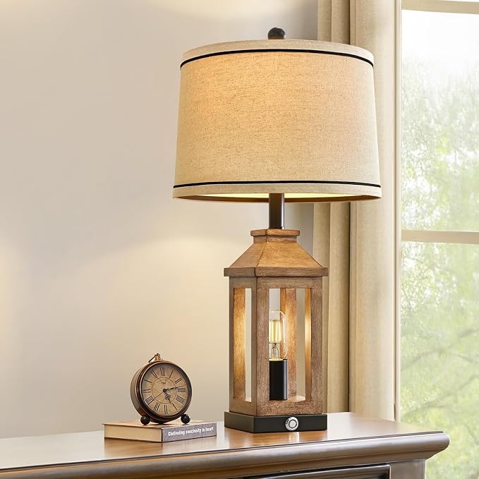 G-SAFAVA 23.75" Farmhouse Table Lamps USB A+C Charging Ports 3-Way Dimmable - Image 8