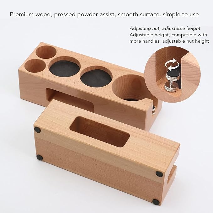 Espresso Accessories Kit 5-PCS Including 51mm Wooden Portafilter Station - Image 5