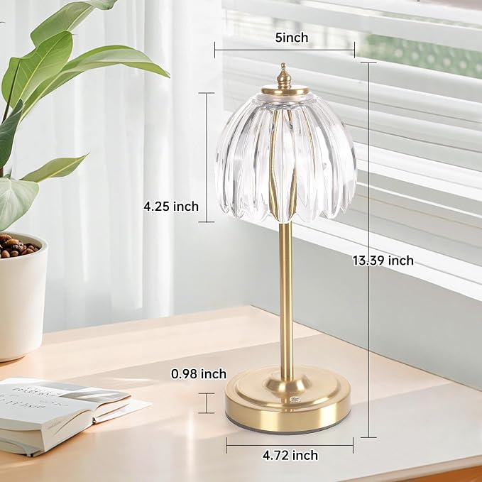 Shenmoyl Tulip Table Lamp with 5000mAh Battery & Touch Control, Cordless Table - Image 9