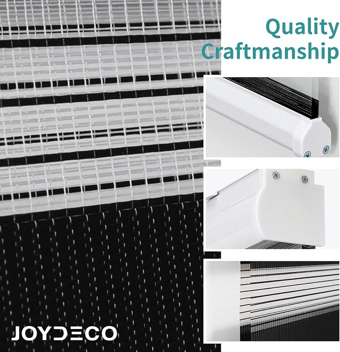 Joydeco Cordless Zebra Blinds for Windows, Dual Layer Free-Stop Zebra Shades - Image 3