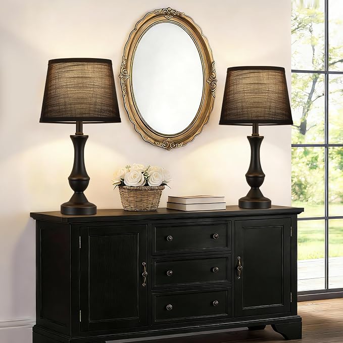Luvkczc Table Lamp Set of 2, Linen Shade Desk Lamps - Image 8