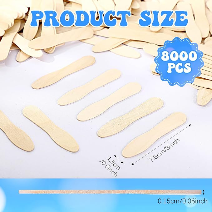 Skylety 8000 Pcs Wooden Ice Cream Spoon Bulk Mini Disposable Tasting Spoons Set - Image 2