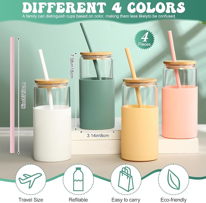FillTouch 4 Pack Glass Cups - Image 2