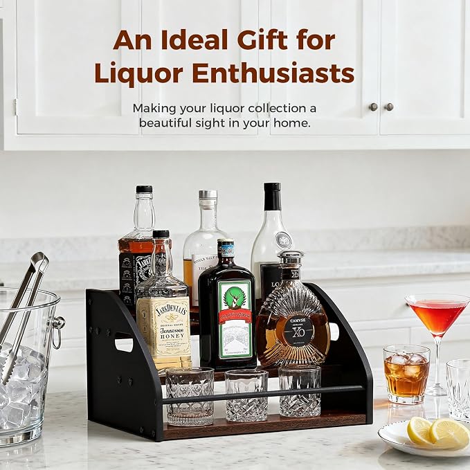 Liquor Bottle Display Shelf, Coffee Syrup Rack Organizer - Image 3
