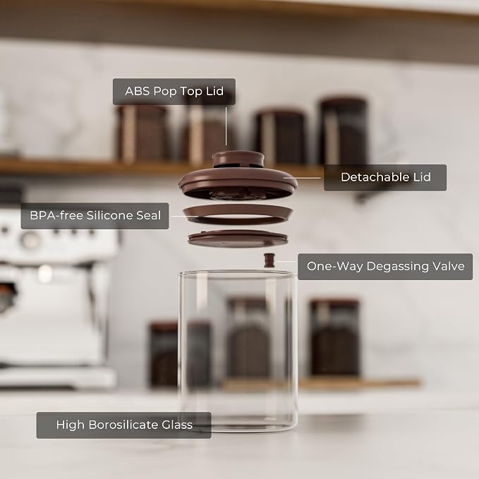Clear Glass Coffee Container 2-Pack - Image 6