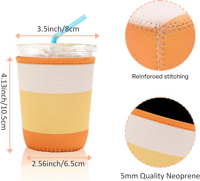 4 Pack Iced Coffee Sleeve, reusable Neoprene Cup Sleeves Suitable - Image 3