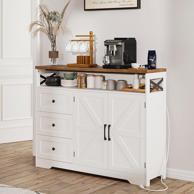 47" Antique White Storage Cabinet - Image 8