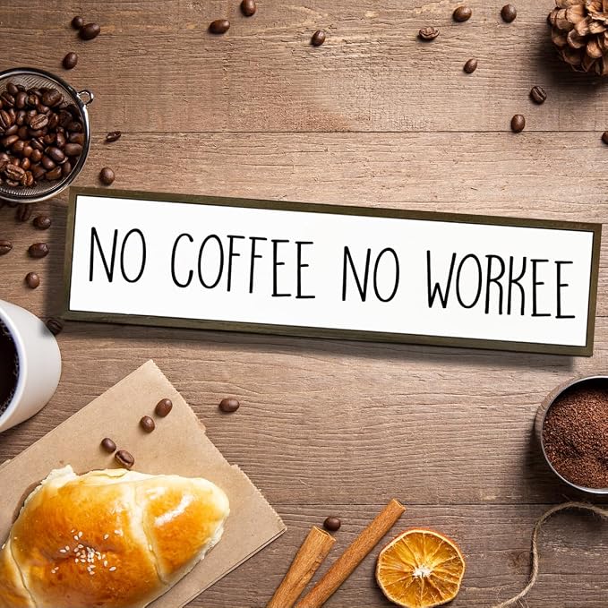 Funny Coffee Signs Decor, Funny Offices Decor, Coffees Work Humor Wood Signs - Image 4