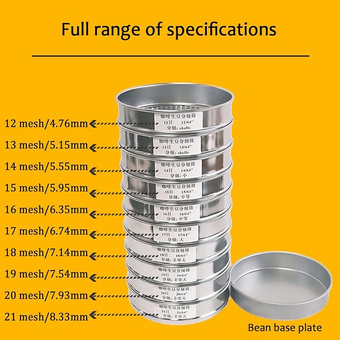 Coffee Bean Grading Sieve, Stainless Steel Round Hole Bean Sifter, - Image 3