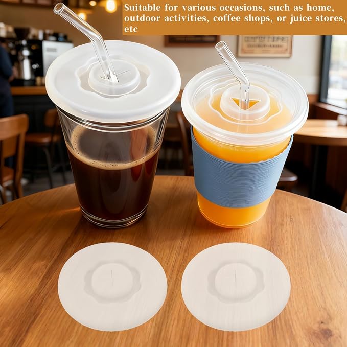 6 Pcs Cross shaped silicone cup lid, Transparent Cup Lid - Image 7