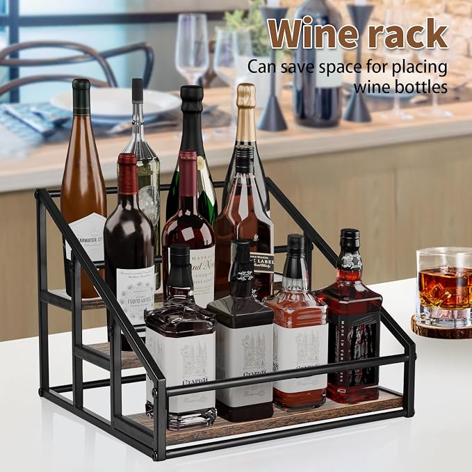 YQBRAO Coffee Syrup Rack Organizer, 3-Tier 12 Bottles Syrup Rack - Image 7