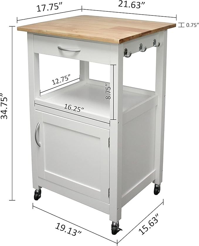 eHemco Kitchen Island Cart on Wheels - Image 5
