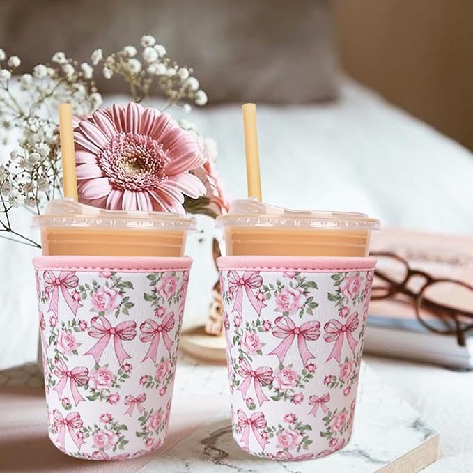 Reusable Insulated Neoprene Iced Coffee Cup Sleeve, Durable Drink Sleeve - Image 2