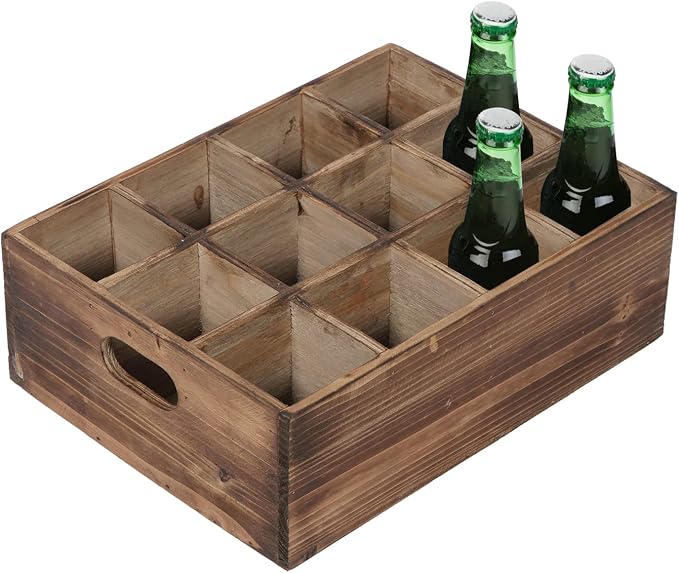 Farmhouse Wooden Storage Crate for Decoration 13 x 10 inches, Rustic Small Beer - Image 4