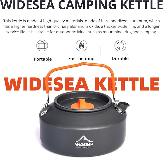 widesea 1L Camping Kettle Portable Ultralight Aluminum Teapot - Image 6