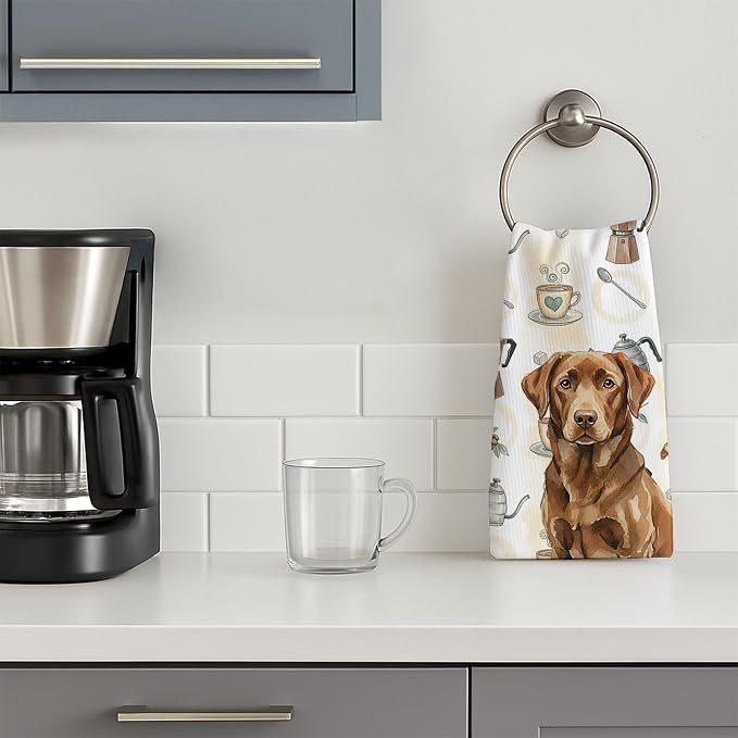 Caroline's Treasures Chocolate Labrador Retriever Coffee Bar Kitchen Towel - Image 3