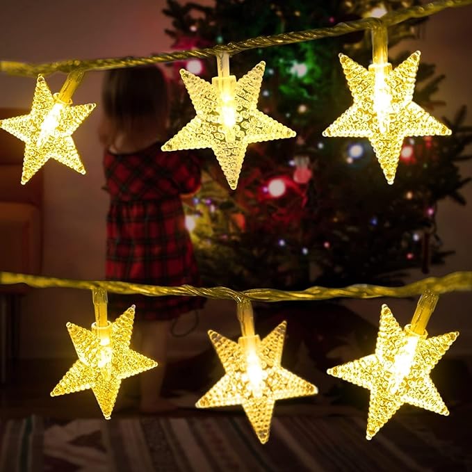 Star String Lights Plug in - 33 ft 100 LED Star Fairy String Lights - Image 5