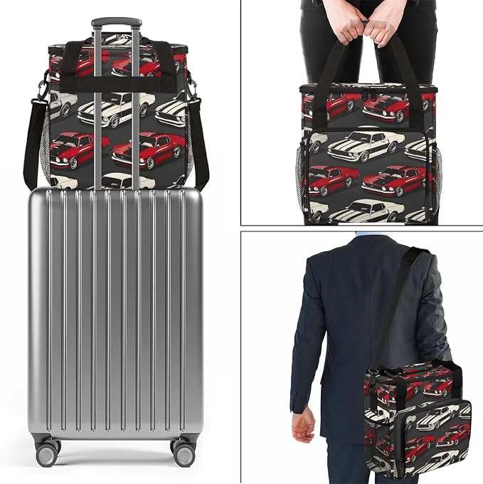 Cool Cars Coffee Maker Carring Bag, Large Insulated Storage Organizer Case Tote - Image 7