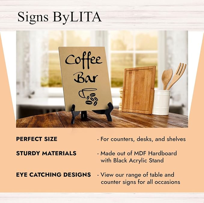 Signs ByLITA Coffee Bar, Table Sign - Image 5