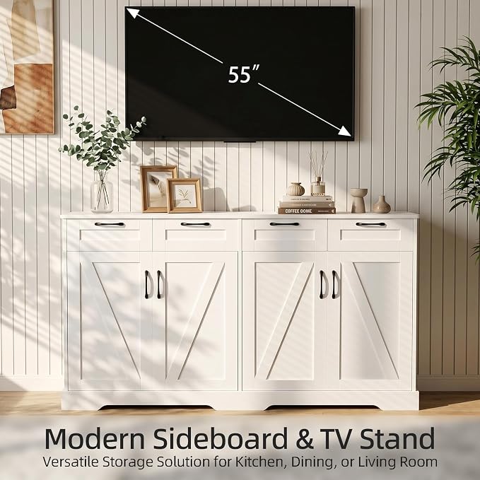 60" Farmhouse Buffet Cabinet - Image 6