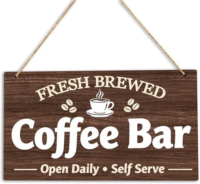 Coffee Bar Decor Sign Station Decor Shop Home Kitchen Cafe Decorations by EOFFIVAN